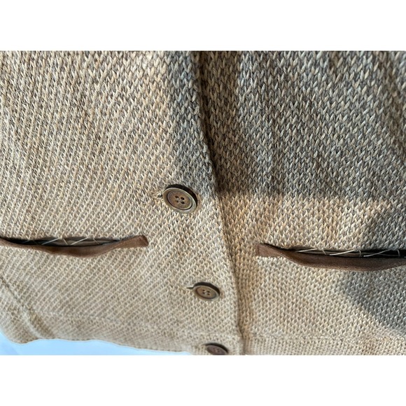 Ralph Lauren Brown Knit Button Jacket Cardigan Mock Neck Preppy Equestrian Small - Picture 7 of 10